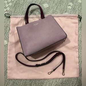 Kate Spade suede Lavender and Purple Handbag with removable clutch and dust bag